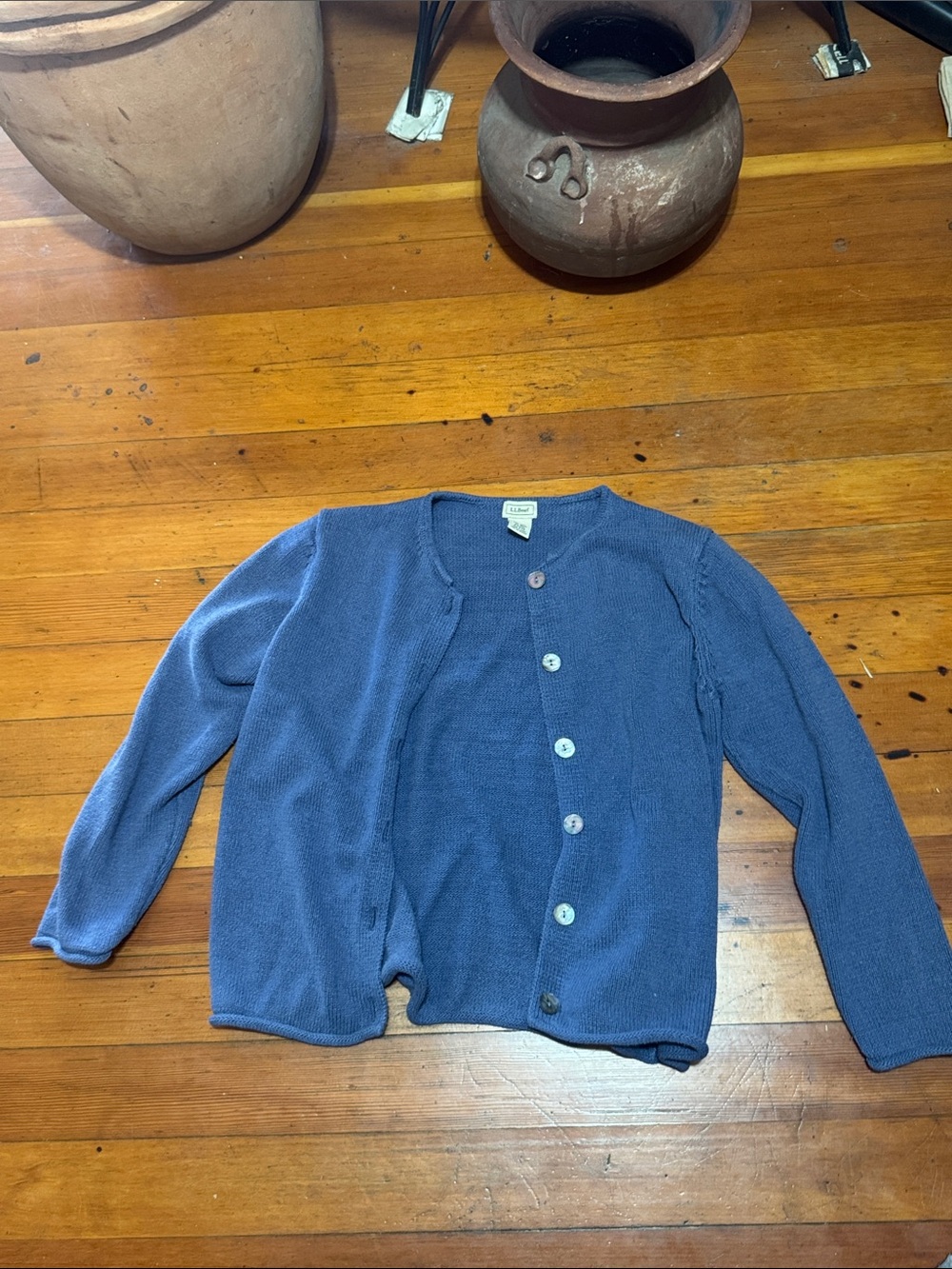 L.L. Bean Women's Blue Button-Up Cardigan